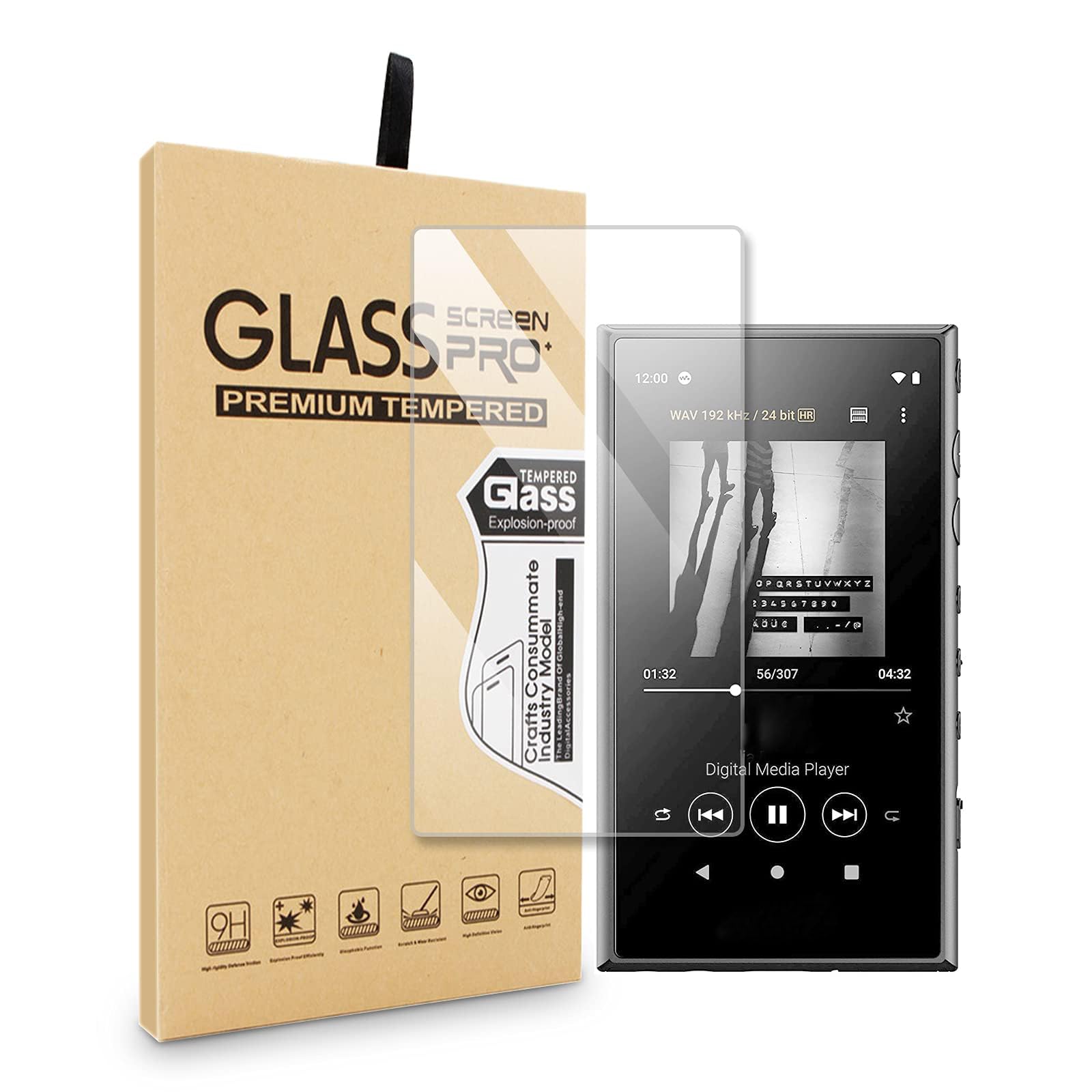 1PC for Sony Walkman NW-A100 A105 A106HN A100TPS Tempered Glass, 9H Ultra Protective Tempered Glass Screen Protector Film for Sony Walkman NW-A100 A105 A105HN A106 A106HN A107 A100TPS(Pack of 1)