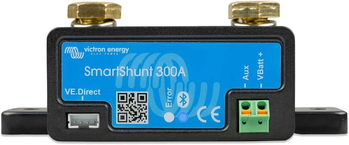 Smart Battery Shunt - Battery Monitor (Bluetooth) - Victron Smart Shunt with detailed in-app Insights - 6.5V-70V, 300 amp