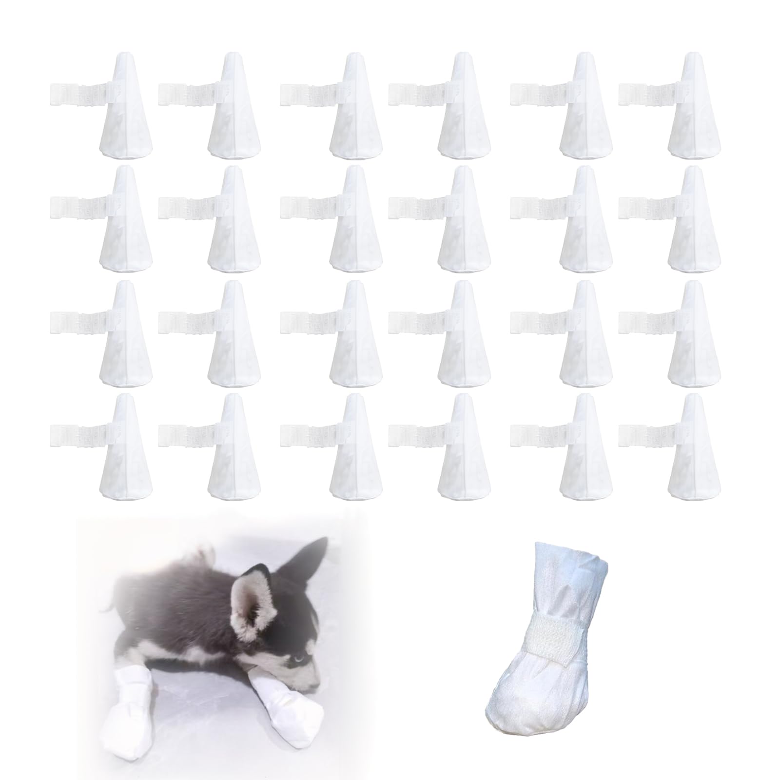 Photo 1 of JWFLCK Disposable Dog Paw Protectors, 24 PCS Paw Protection Covers with Adjustable Self-Adhesive Straps for Indoor & Outdoor Use, Perfect for Walking, Hiking, and Post-Surgery Care(S