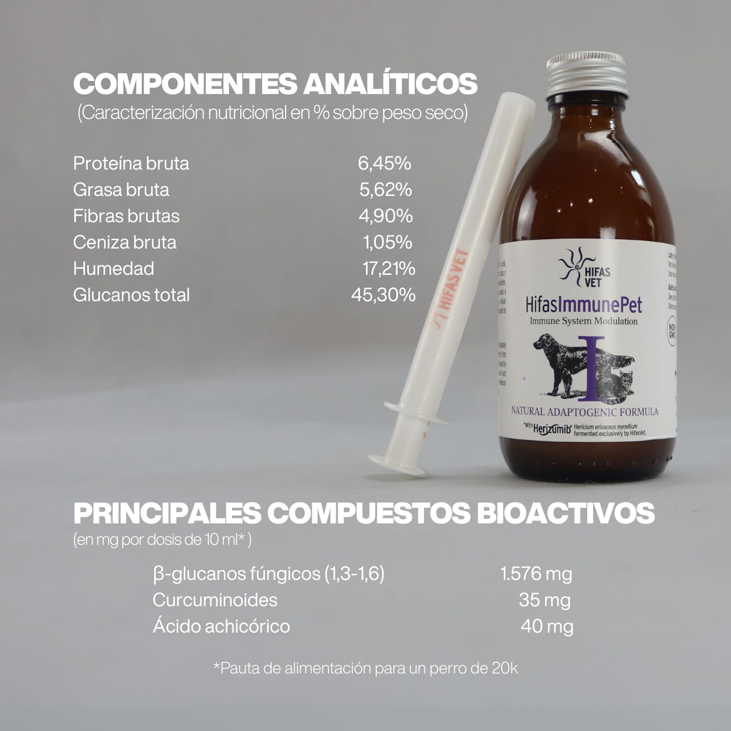 HIFAS Vet - Immune Pet Suplemento para Perros y Gatos, Alimento Complementario para reforzar el Sistema Inmunitario - 250 ml