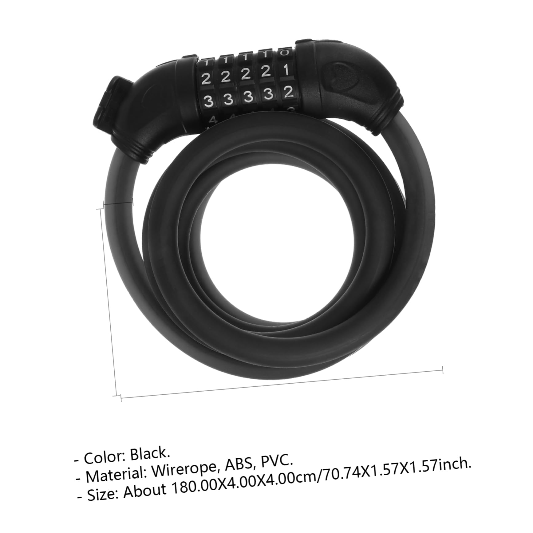 Abaodam Lucchetto Catena Per Bici Numero Reimpostabile Cifre Lucchetto Cavo Resistente Copertura Protettiva Sufficiente Per Bloccare Bici