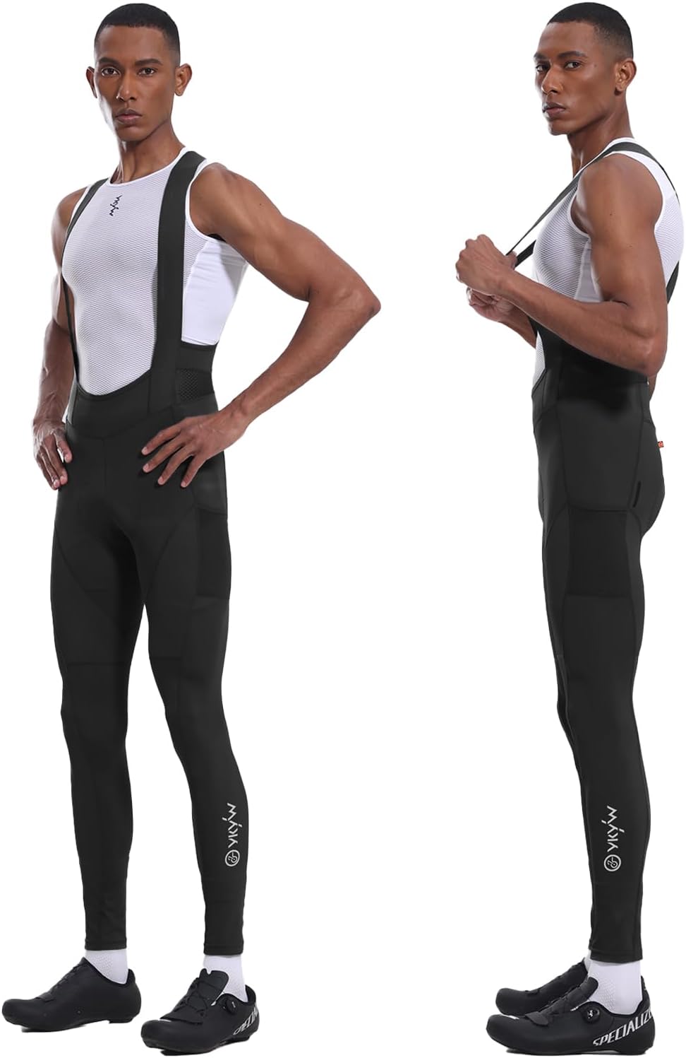 YKYWBIKE Men's Cycling Bib Pants 4D Padded Riding Pants for Men,Cycling Tights with Pockets,Bike Pants for Men Cycling