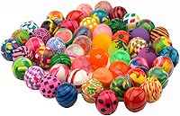 OBTANIM 100 Pack Colorful High Bounce Balls 1 Inch Bulk - Mixed Patterns for Kids Party Favors, Birthdays, Prizes (27mm)