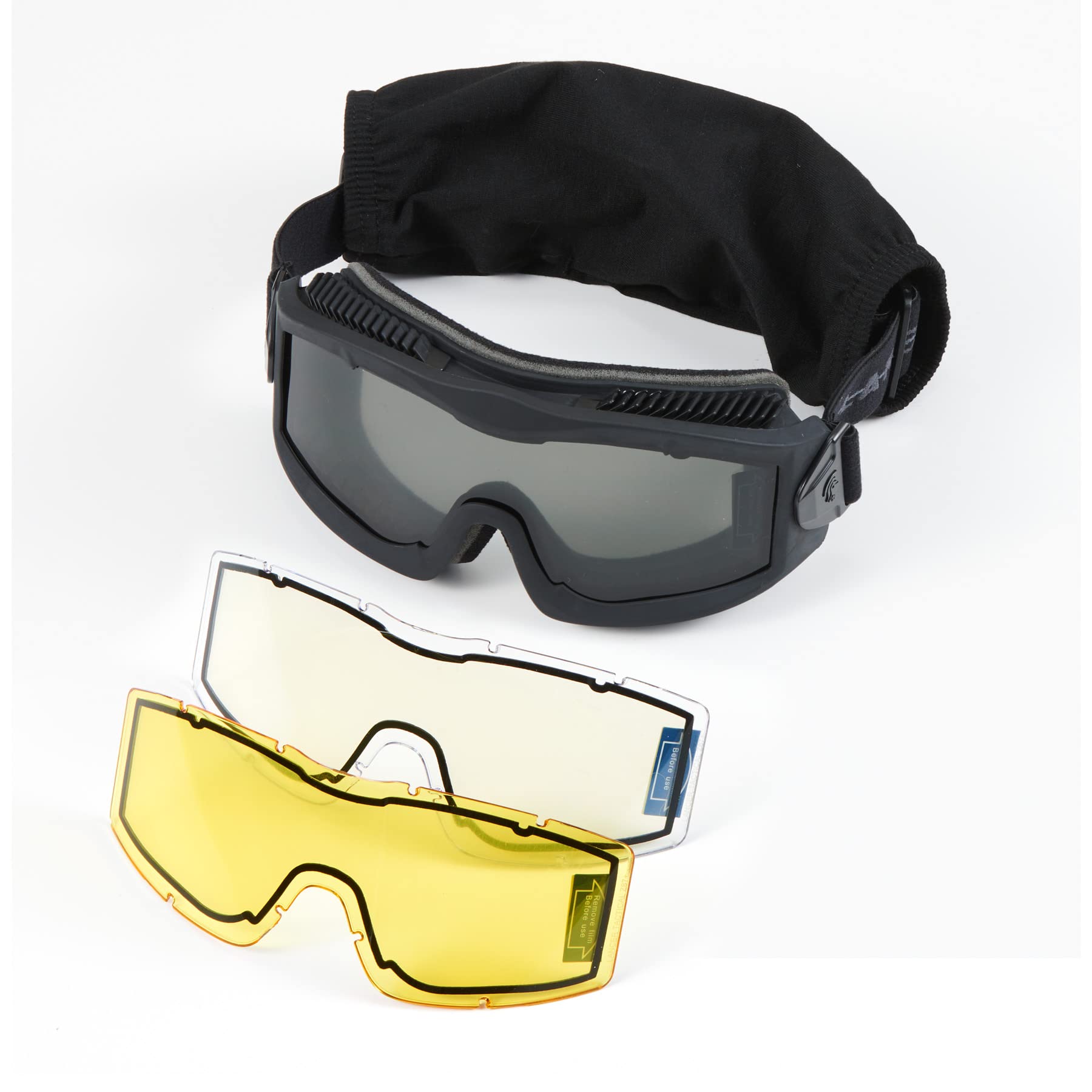 Lancer Tactical AERO Airsoft taktische Schutzbrille, 3 mm, Doppelscheiben-Objektiv, Anti-Beschlag-Brille für Jagd und Radfahren (schwarz)