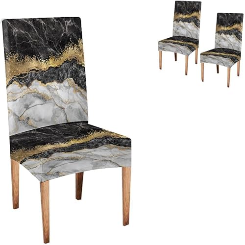 Miniatura 129 de TOMWISH Fundas para Sillas De Comedor 6, Fundas para sillas de comedor, pintura de arte abstracto, funda extraíble elástica de elastano para silla