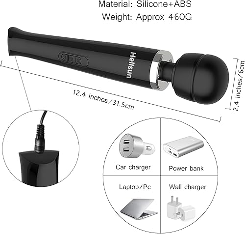 Miniatura 6 de Masajeador personal inalámbrico, recargable por USB, para el cuello, hombro, pie, mango de espalda, dispositivo de masajeador de espalda, 20 modos