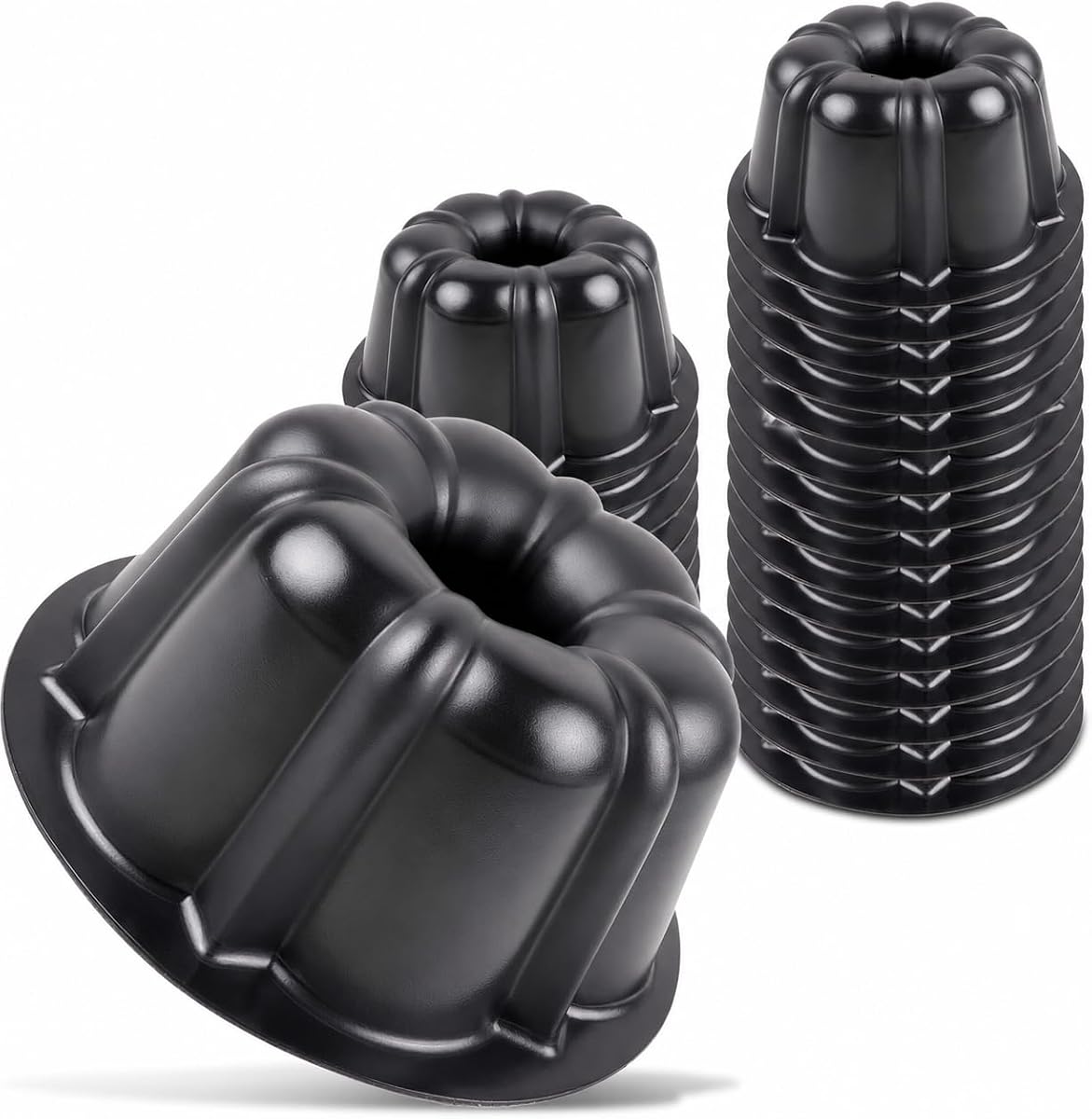 O'CREME Mini molde de silicona para hornear pasteles, moldes de silicona reutilizables para hornear gelatina y postres, antiadherente sin BPA, moldes para flan, moldes para gelatinas, mini moldes para flan, paquete de 25 | Moldes de silicona reutilizables y horneables ideales para gelatina, postres y más. Sin BPA y fácil de liberar en todo momento.