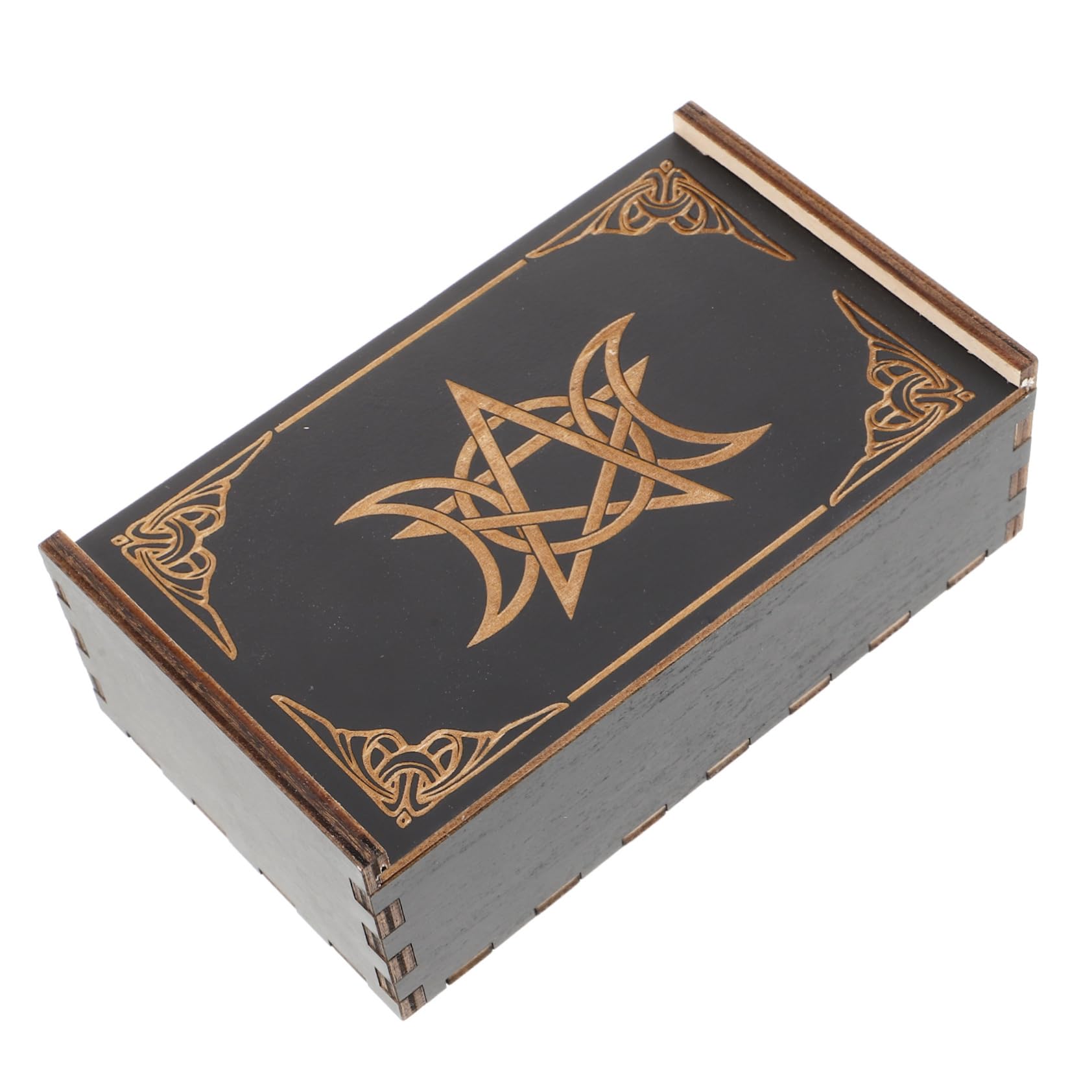 Sosoport Lot De 4 Boîtes En Bois Pour Cartes De Jeu Organiseur De Cartes Rangement De Cartes Étui Pour Cartes Conteneur En Bois Organiseur De Cartes Noir