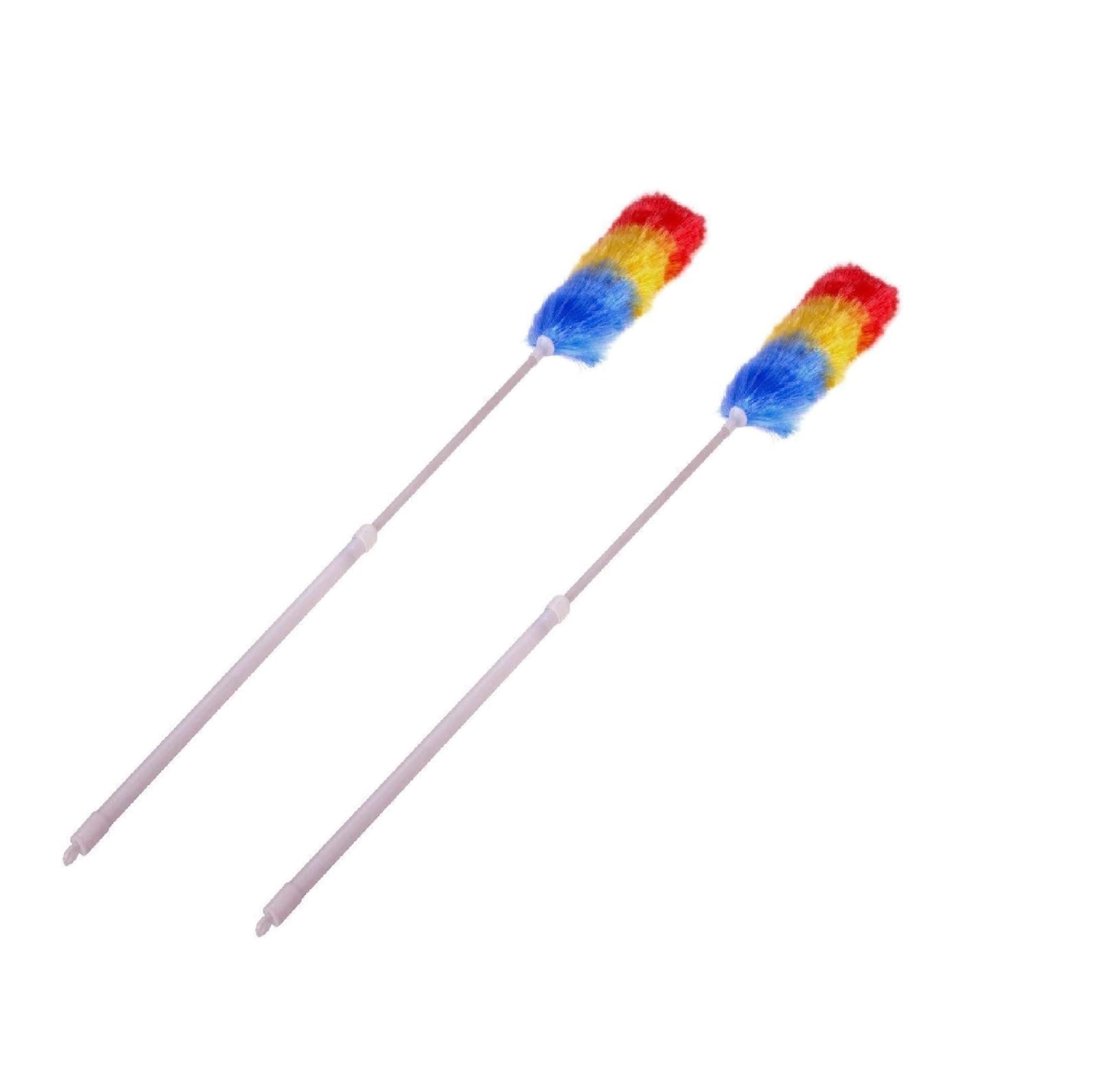 Craviing White 2Pcs Extendable Feather Dusters, Microfiber And Static Duster, Bendable Reusable Duster, Telescopic Dusters Perfect For Cleaning Cobweb, Ceiling Fans, Cars, Lights, Furniture