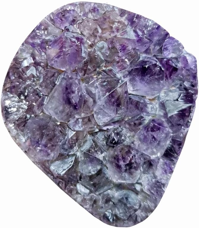 Natural Amethyst Stone with Rare Bluish Bands, Polished Freeform Amethyst Crystal