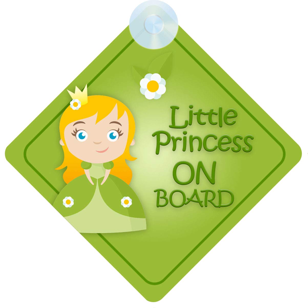 mybabyonboard UK Little Princess on Board Car Sign for Children/Baby Girls Non Personalised Character Theme LP008