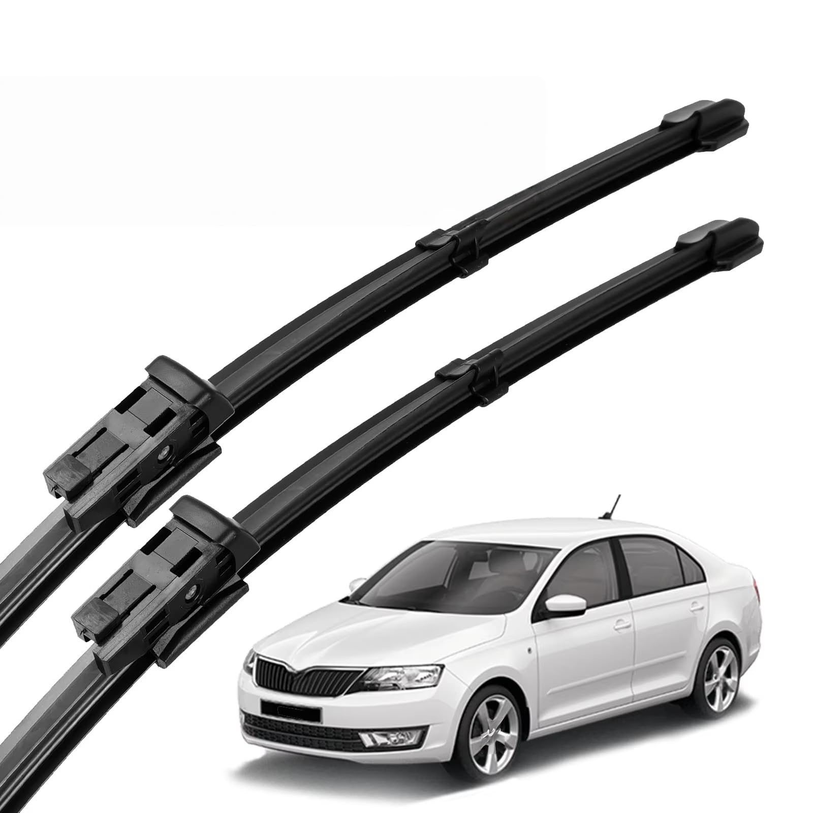 Balais d'essuie-glace silencieux pour Skoda Rapid 2012-2023 avec nettoyage sans traces