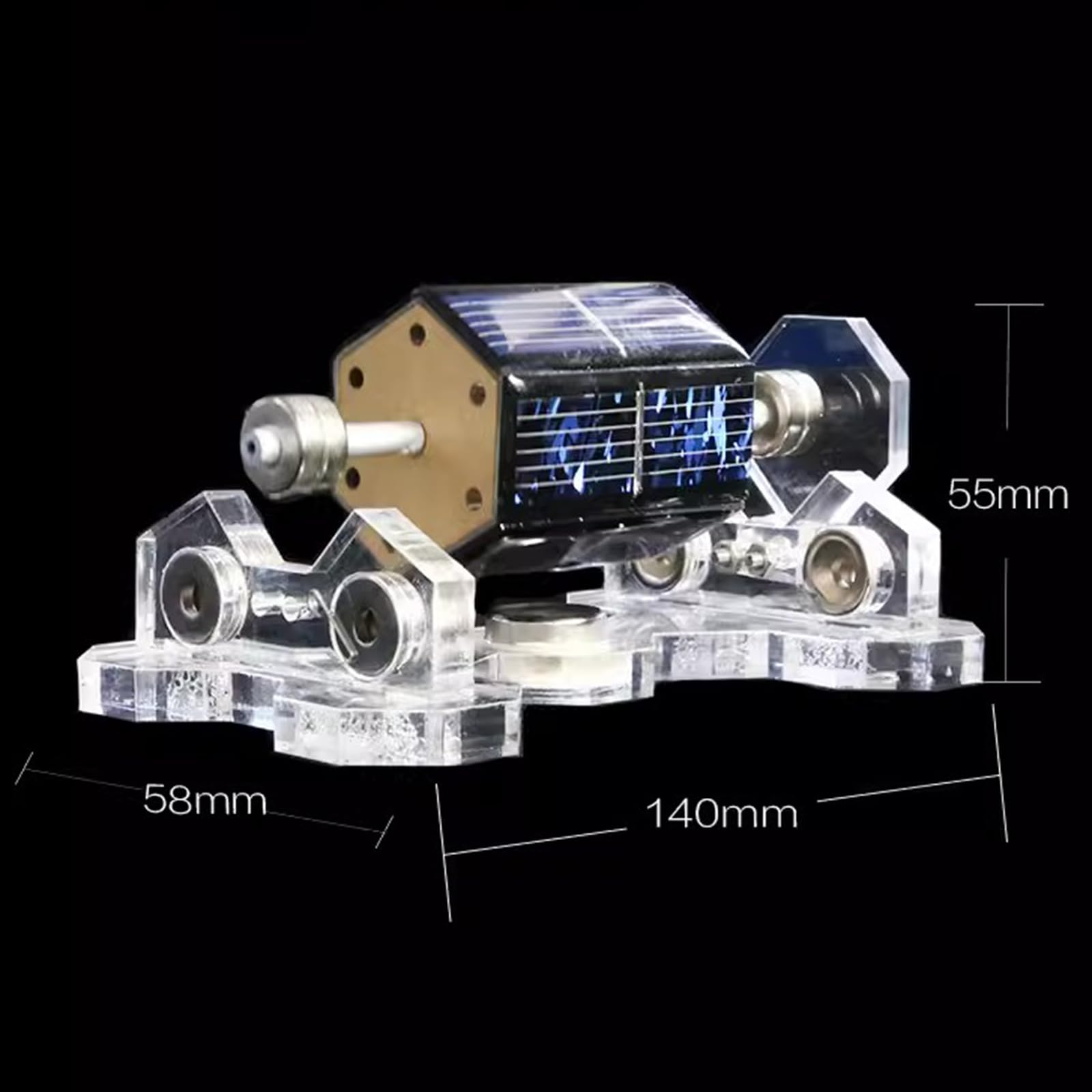 Modelo de levitación magnética, motor de suspensión magnética solar hexagonal, modelo educativo científico, motor solar, velocidad 300-1500 rpm