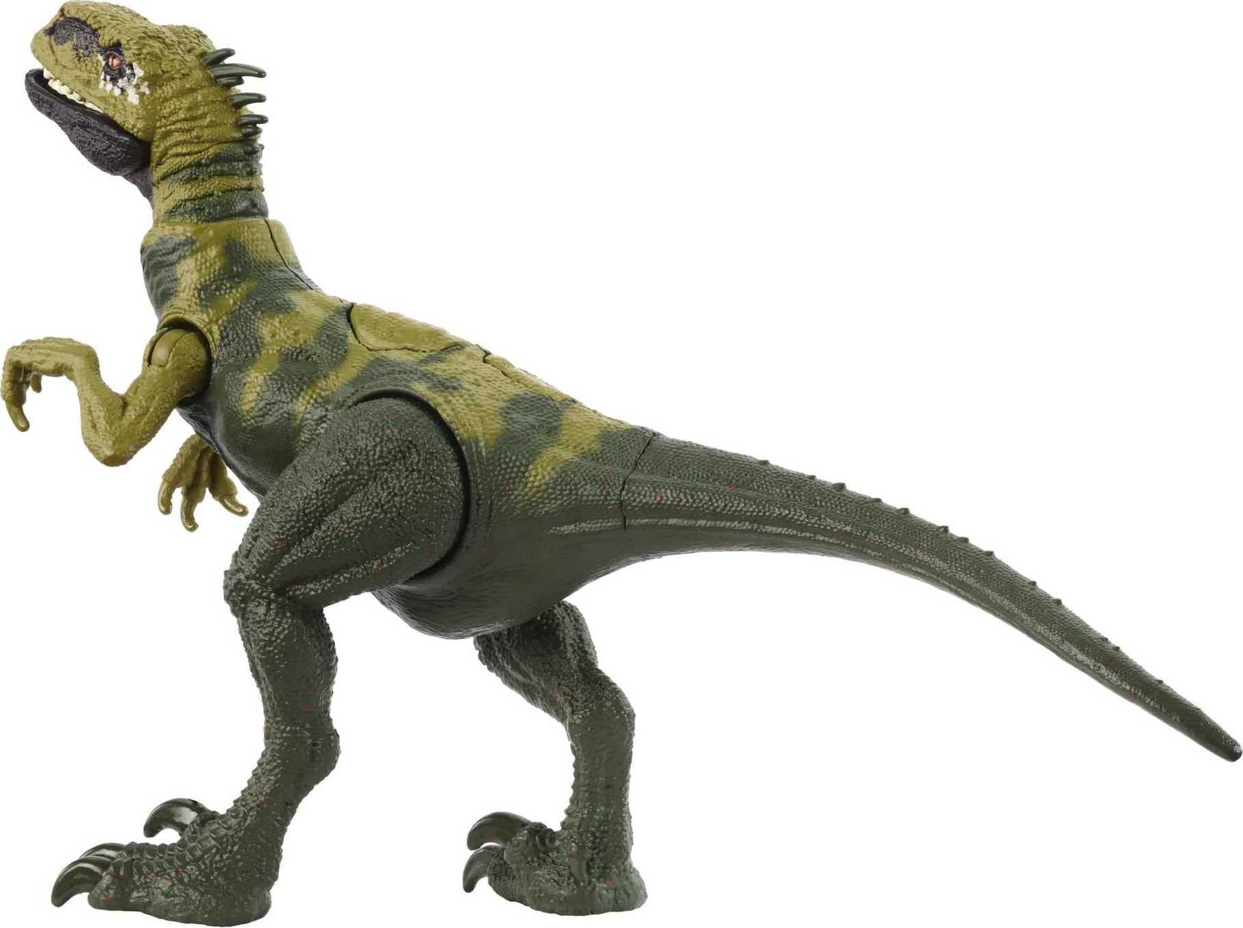 Mattel Jurassic World Strike Attack Dinosaur Toy with Single Strike Action and Movable Joints, Dilophosaurus Action Figure Including Digital Play