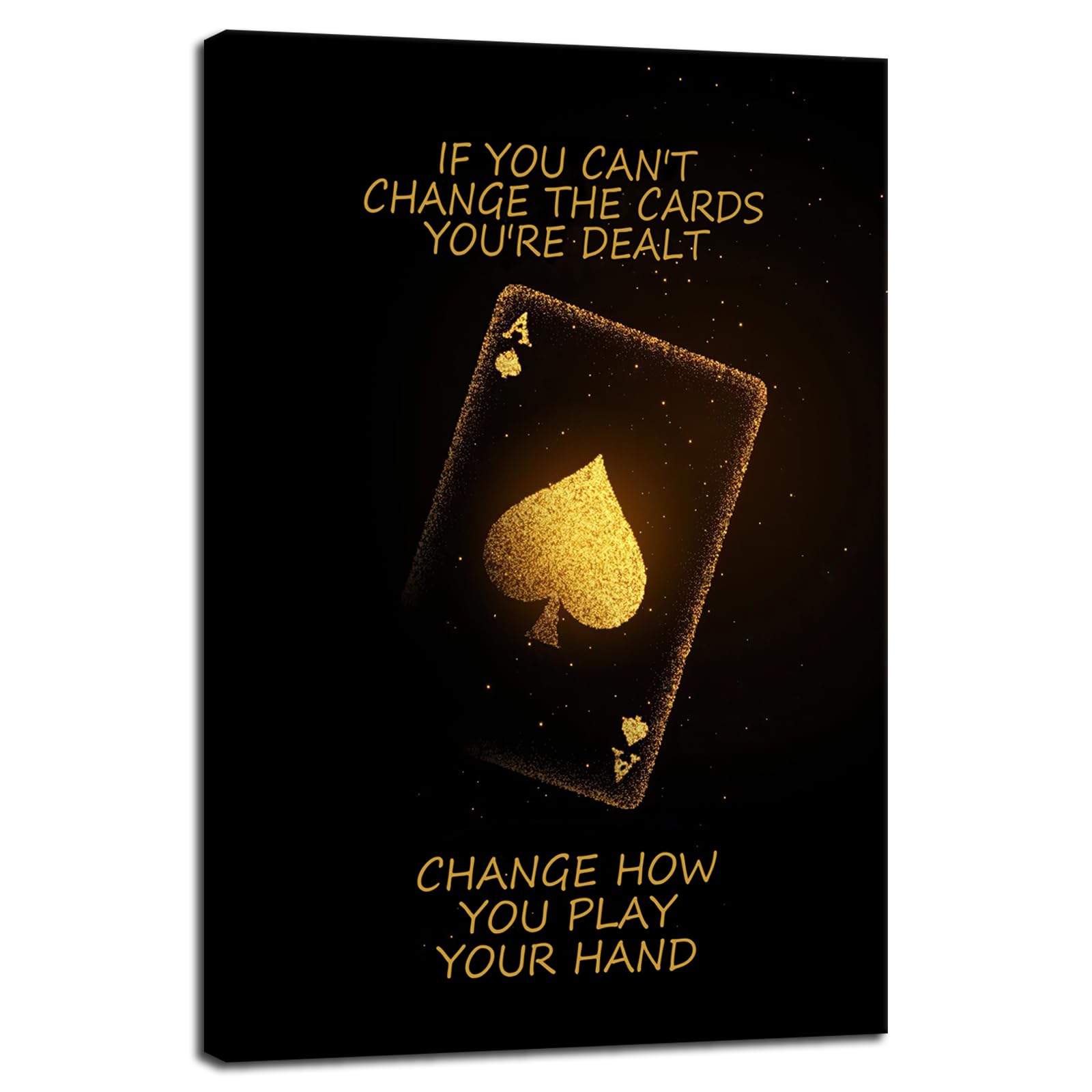 FHBWART Motivational Canvas Wall Art Framed Ace of Spades Game Inspirational Quotes Modern Office Decor Posters Print Inspiring Painting Artwork for Bedroom Bathroom Wall Decor Framed<24 x 36 inch> — image 1