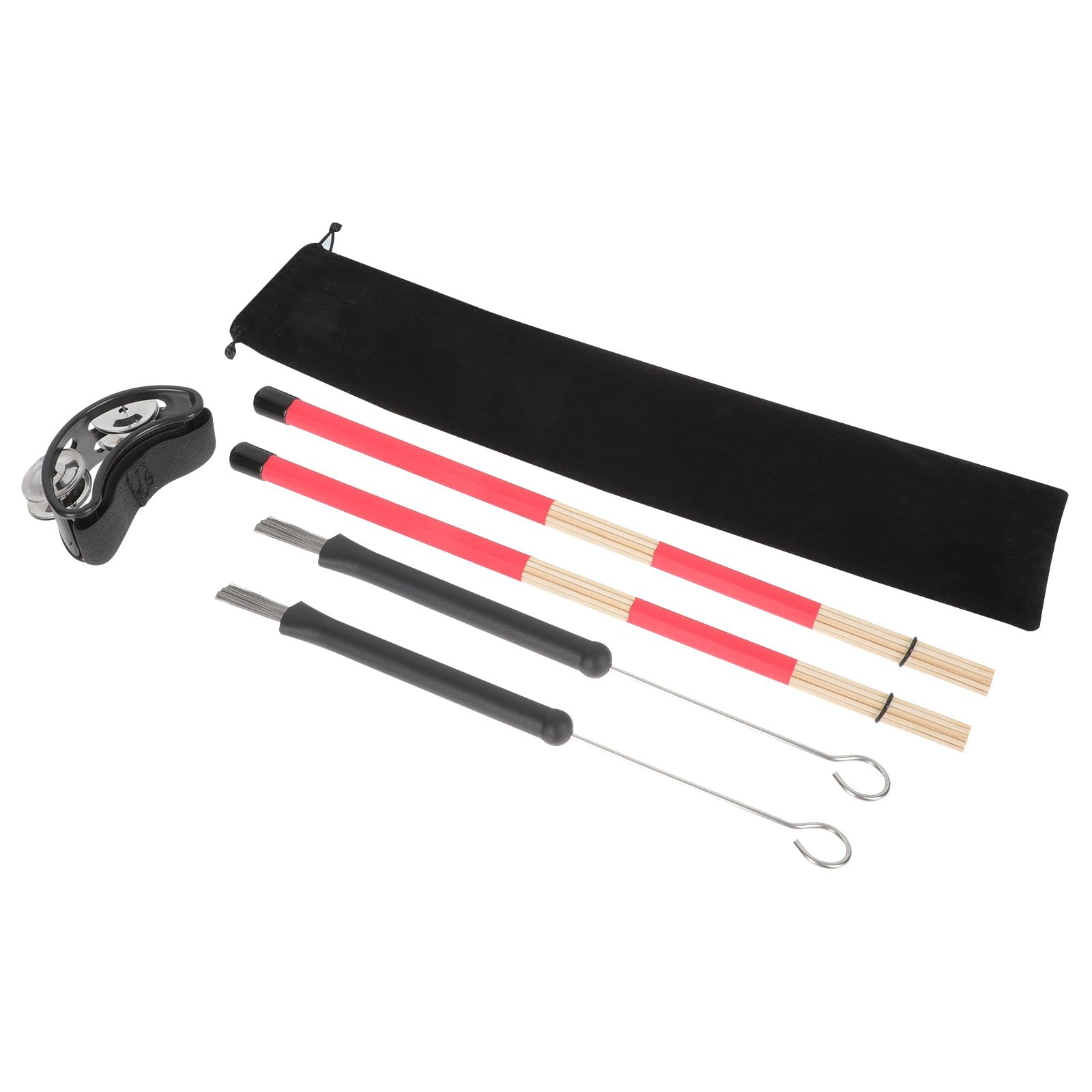 Juego de Accesorios para Batería con Cepillos de Bambú y Metal, Alta Durabilidad y Multiuso para Baterías de Jazz y Sets de Percusión