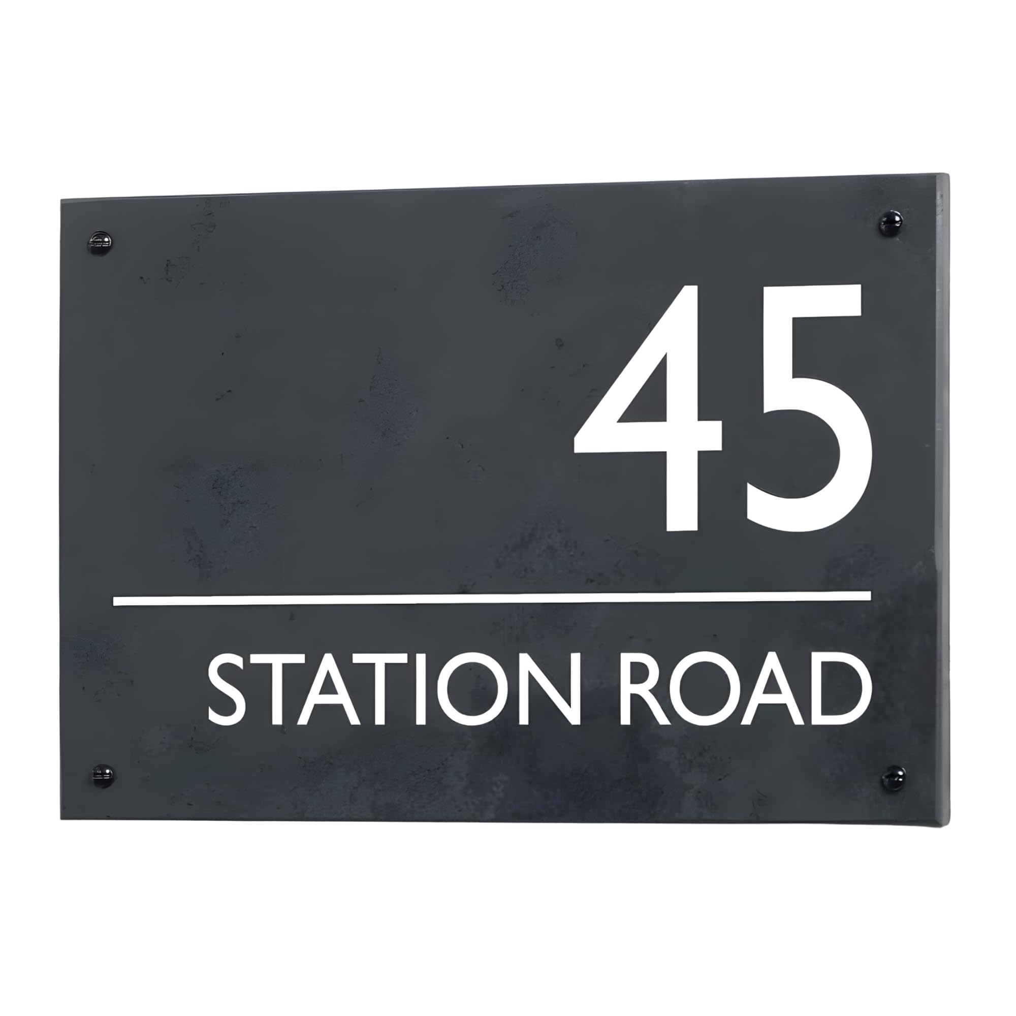 Engraved Slate House Sign | 20X30 cm Grey House Number Plaques | Personalised Home and Door Number Plaques NOT PRINTED, Easy Install House Signs for Outside, HOUSE SIGNS DIRECT