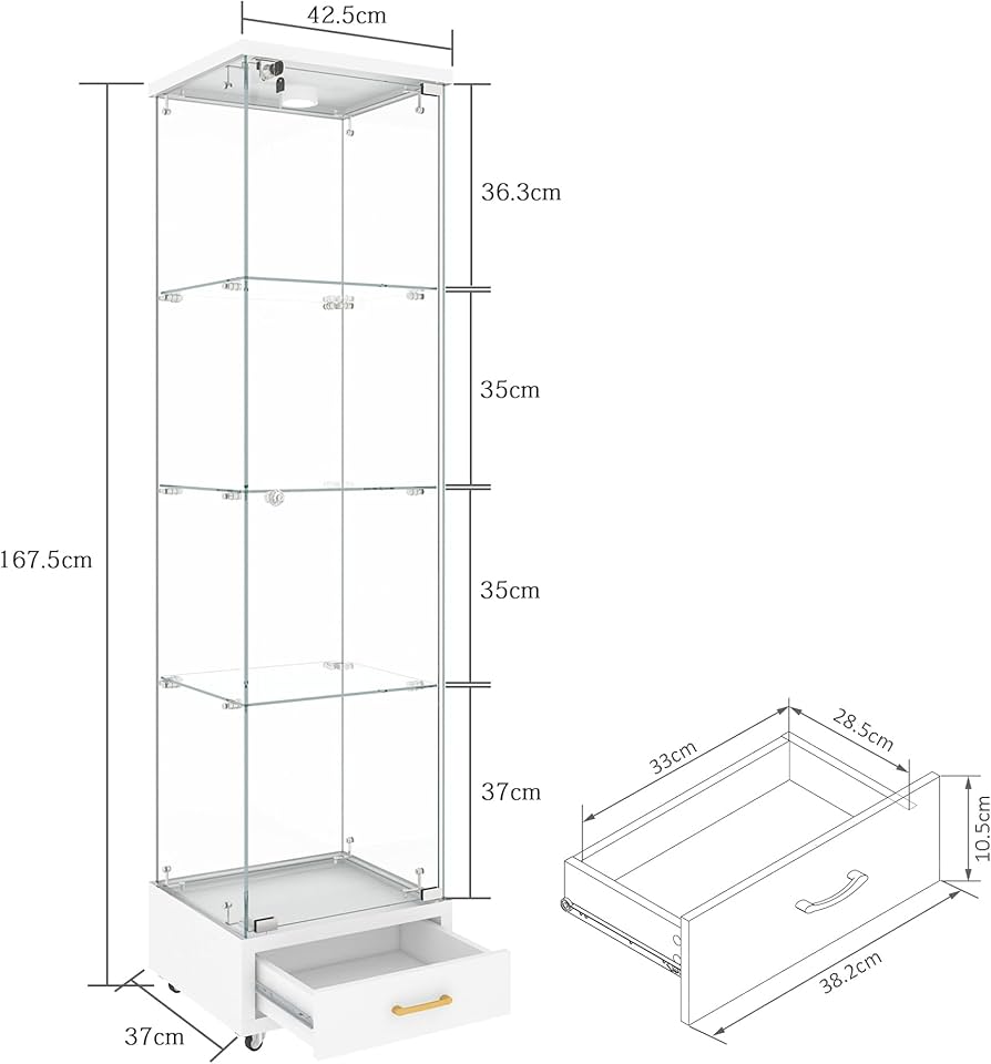 Amazon.co.jp: ガラスケース ショーケース【13色調光・LED照明】5mm