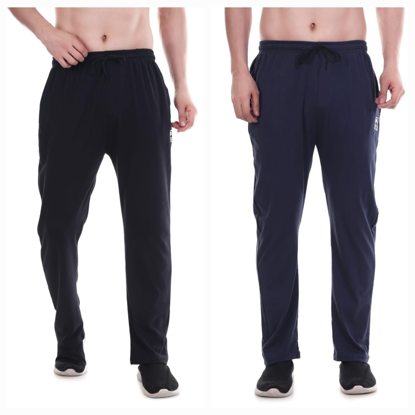 Men 100% Cotton Track Pants Pack of 2 | Regular Fit Joggers with Elastic Waist & Pockets | Breathable Lowers for Gym, Daily & Casual Use-image-45