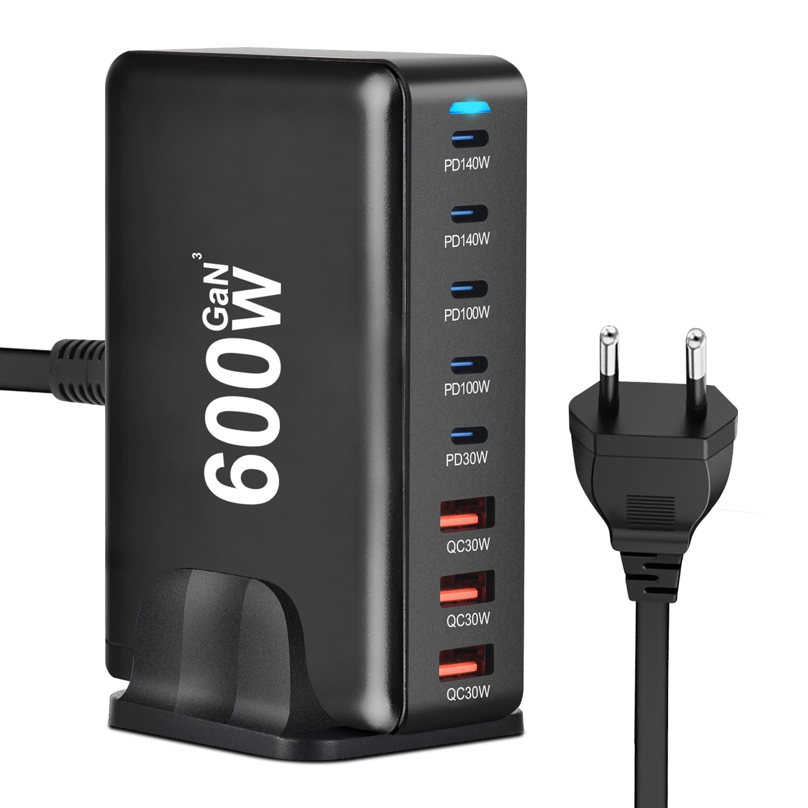 USB C 600W caricabatterie, 8 porte PD 140W USB C stazione di ricarica