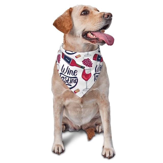 Sipeigyd Botella de copa de vino tinto, 1 bufanda lavable para perro, triangular, ajustable