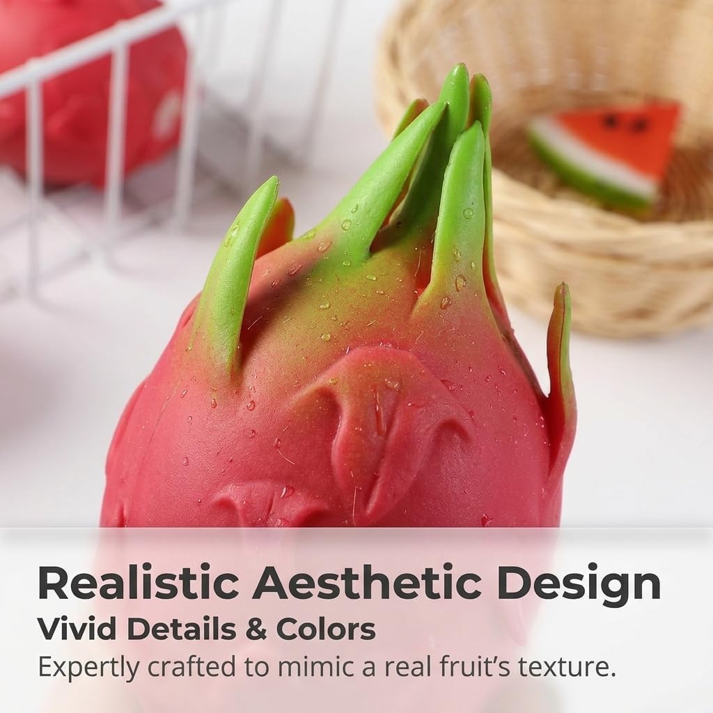 Dragon Fruit Squishy Toy, Jumbo Dragonfruit Squishy Giant Slow Rising Stress Relief Fidget, Realistic Fruit Stress Ball Squeeze Toy, Easter Basket Stuffer Gifts for Adults(1pc)