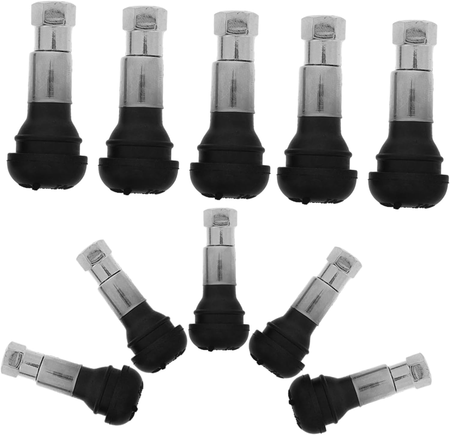 Unomor 10pcs Tire Valve Stem for Car Truck Metal Valve Stems Easy Installation Robust Construction