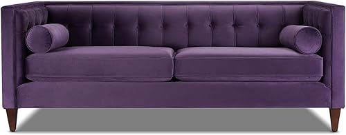 Jennifer Taylor Home Kinsley - Sofá moderno copetudo esmoquin de 84 pulgadas, poliéster beige neutro cielo