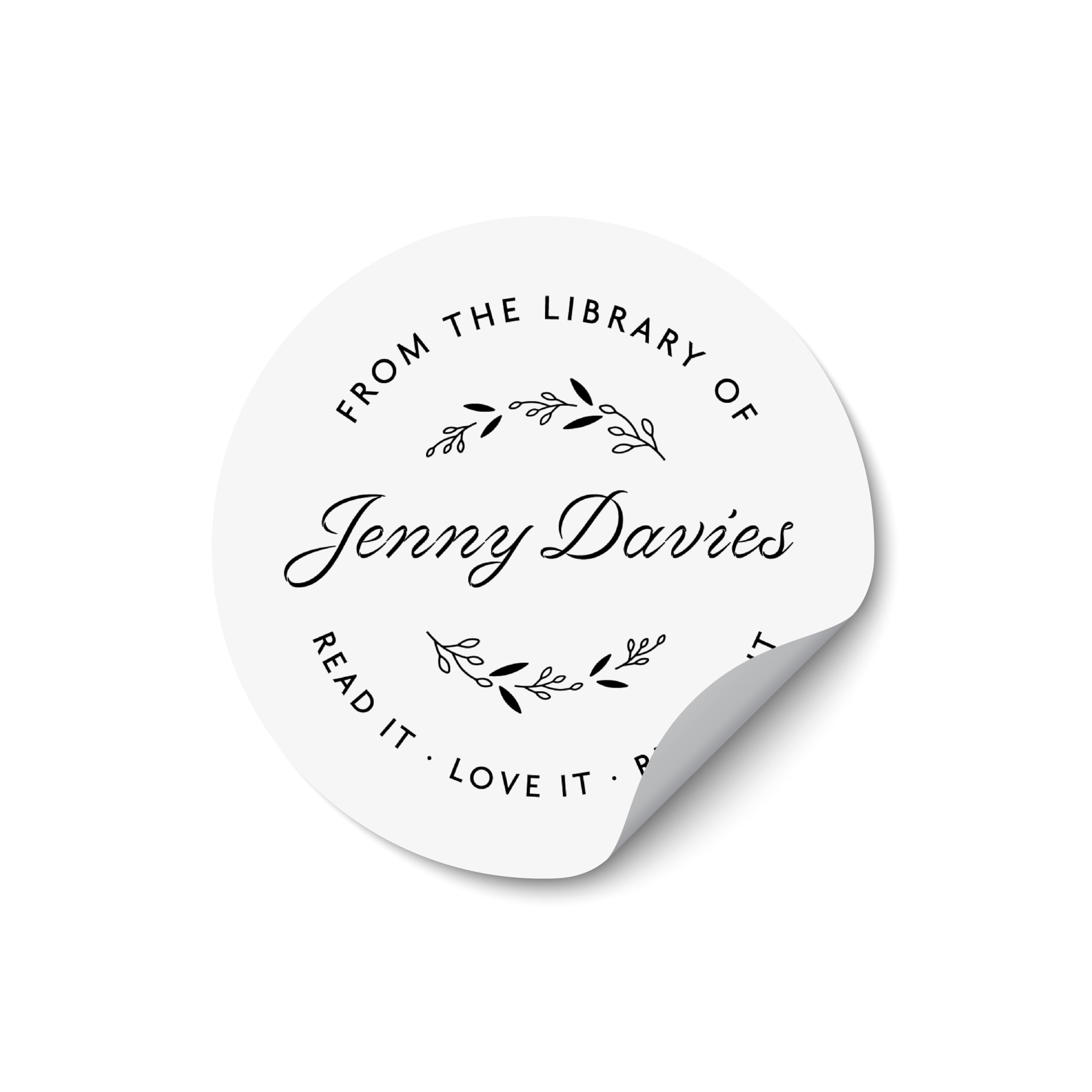 from The Library of Custom Text Name Book Stickers Pack, Book Lover Gift Stickers, Personalized Book Stickers, This Book Belongs to Stickers - BOOK07