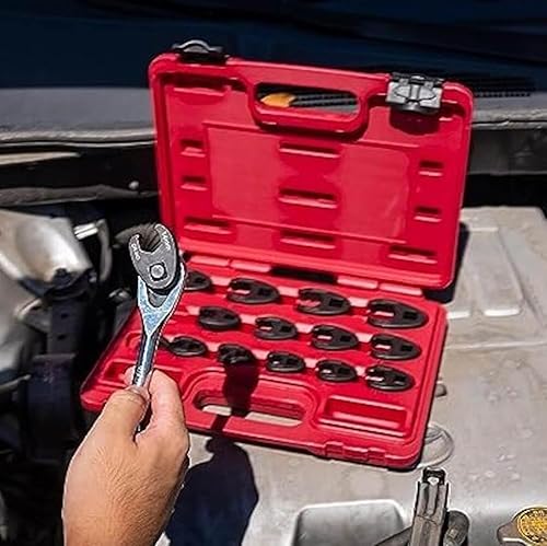 Miniatura 6 de DMNI - Juego de llaves de pie de gallo para 8 a 0.945 in, juego de 15 llaves métricas grandes y pequeñas para unidades de 38 y 12 pulgadas,