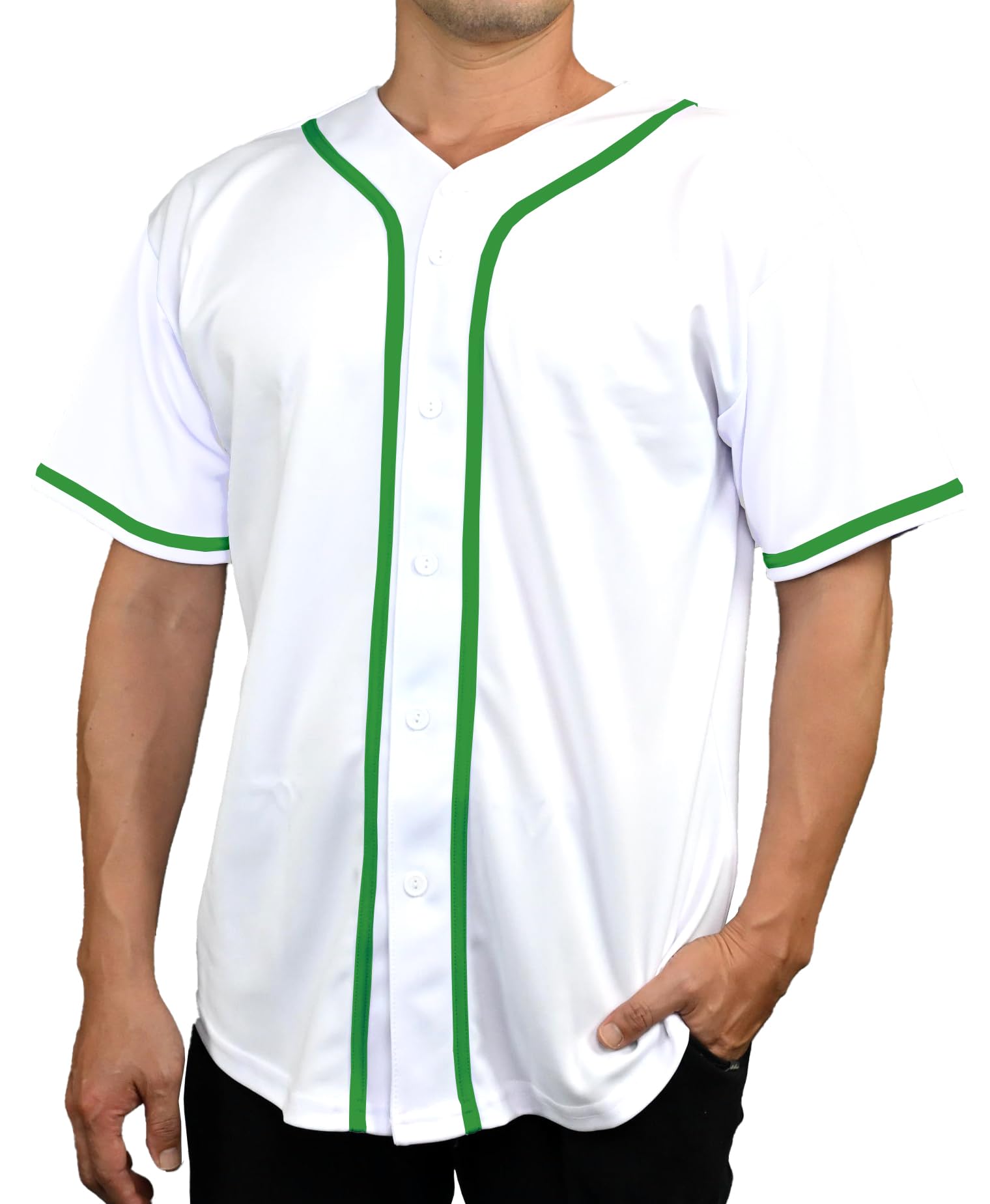 DIGITMON Men's Baseball Jersey Button Down Premium Hip Hop T Shirts Sports Uniform