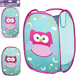 CESTO DOBRÁVEL INFANTIL ORGANIZADOR QUARTO BRINQUEDO CORUJA