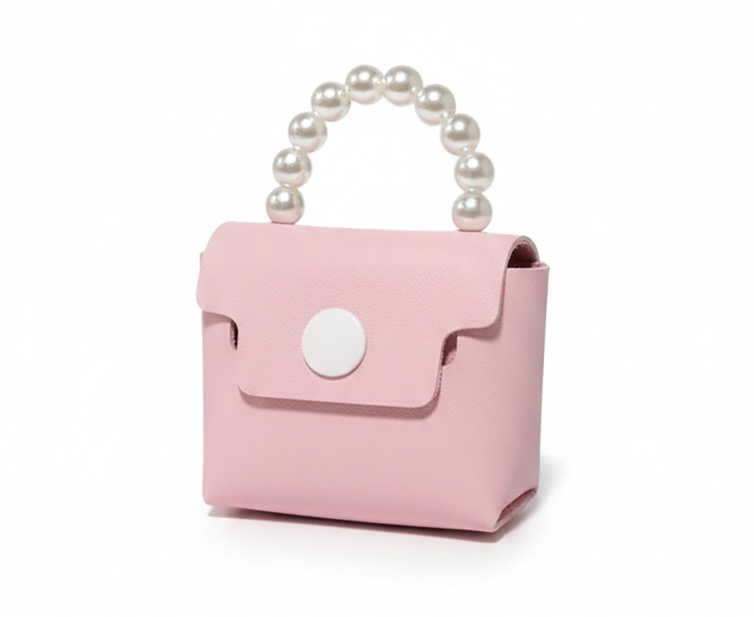 Multicolor Mini Pearl Handle Coin Purse | Premium Vegan Leather Small Wallet for Women & Girls | Pink | for Gift-image-5