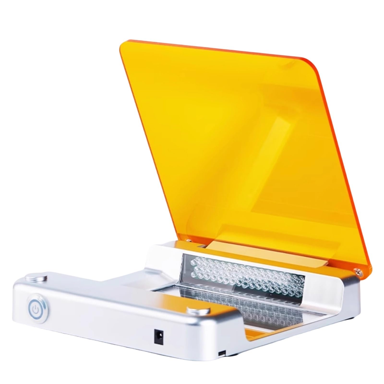 Transiluminator LED do elektroforezy żelowej, regulowana intensywność, przecinarka żelowa z filtrem bursztynowym, maksymalna długość fali 470 nm, zastosowanie laboratoryjne, 160 x 70 mm