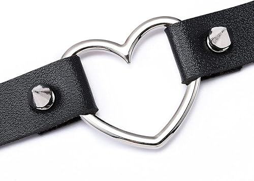 Miniatura 5 de Gangel Gargantilla de cuero con tachuelas, collar corto con remaches, cadena ajustable, accesorio de cosplay para mujeres y niñas (paquete de 1)