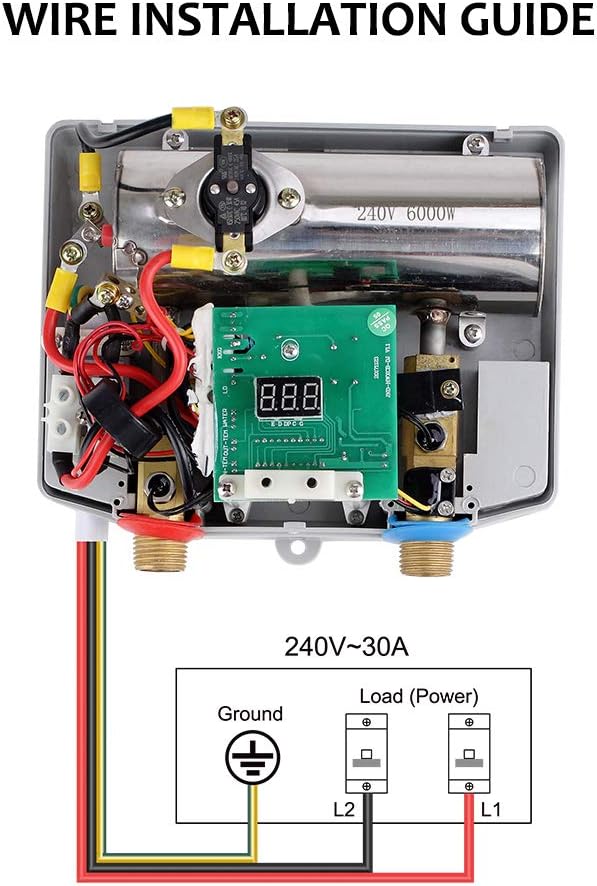 Black Friday - 40% OFF Camplux Electric Tankless Water Heater, Point-of-Use Residential Water Heaters, Instant Electric Water Heater with Digital Display and Cable, 6kW at 240V TE06 ❤ Crazy Deals Camplux Electric Tankless Water Heater, Point-of-Use Residential Water Heaters, Instant Electric Water Heater with Digital Display and Cable, 6kW at 240V TE06