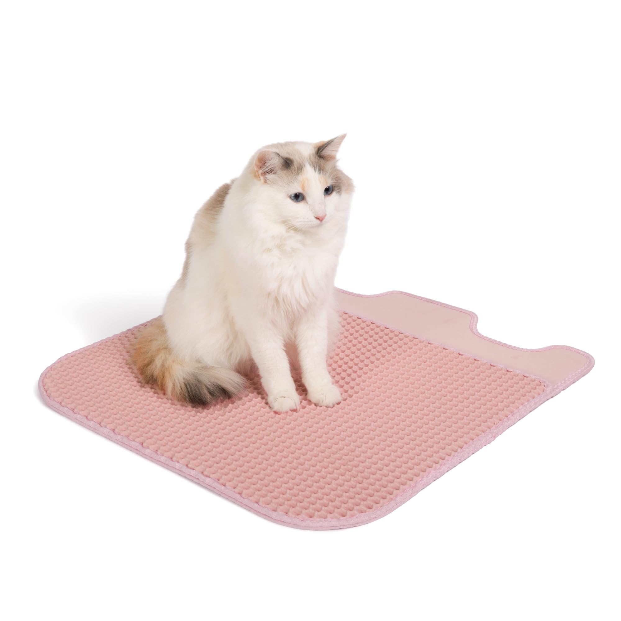 Leo's Loo Too by Casa Leo I Litter Mat I Trap your Cat Litter with a Dual Layer Honeycomb Design I Water Proof Material for Easy Cleaning I Pretty Pink