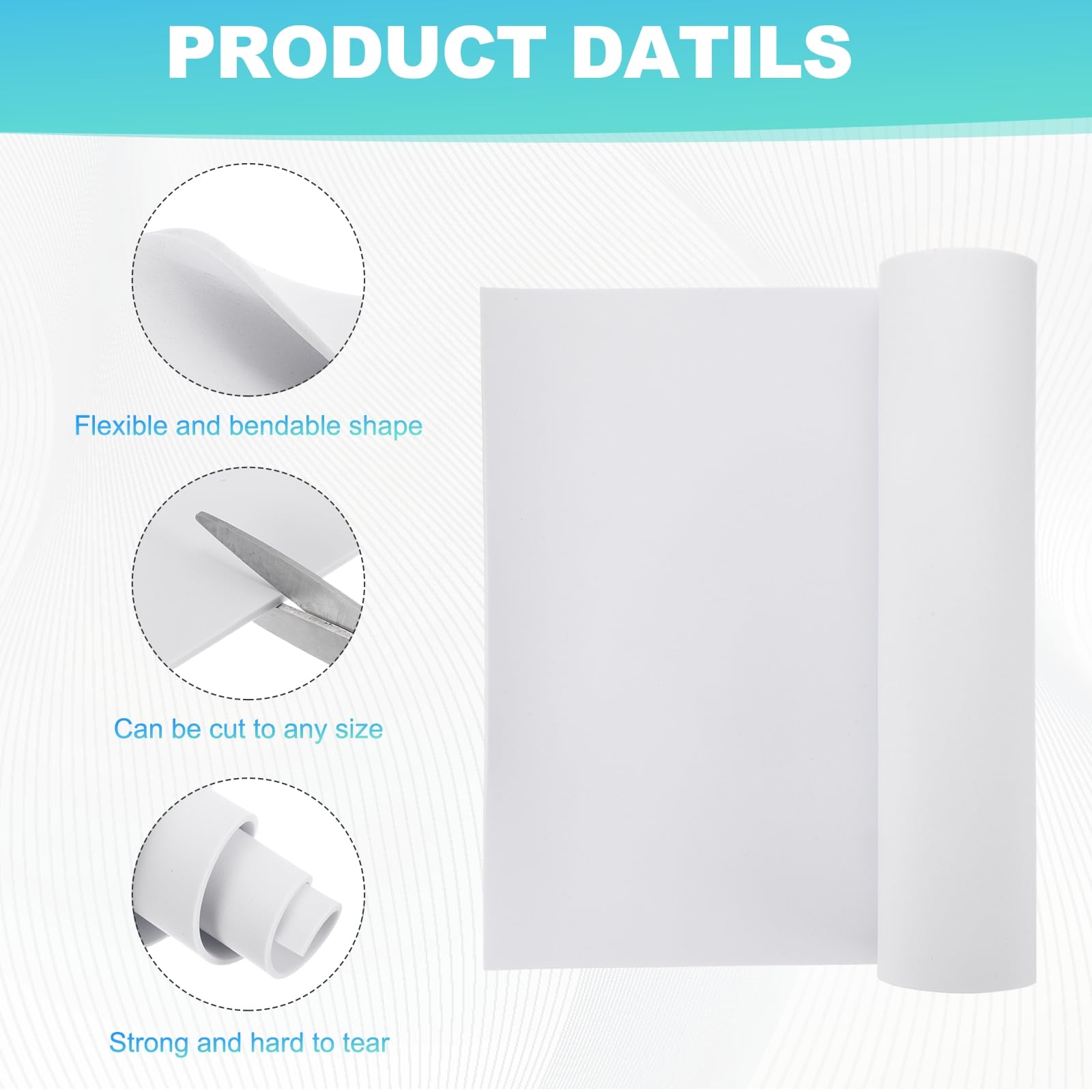 sourcing map Lot de 2 rouleaux de feuilles de mousse EVA haute densité, 200,7 x 33 x 0,5 cm, pour loisirs créatifs, projets de bricolage, protection des meubles, isolation contre les intempéries