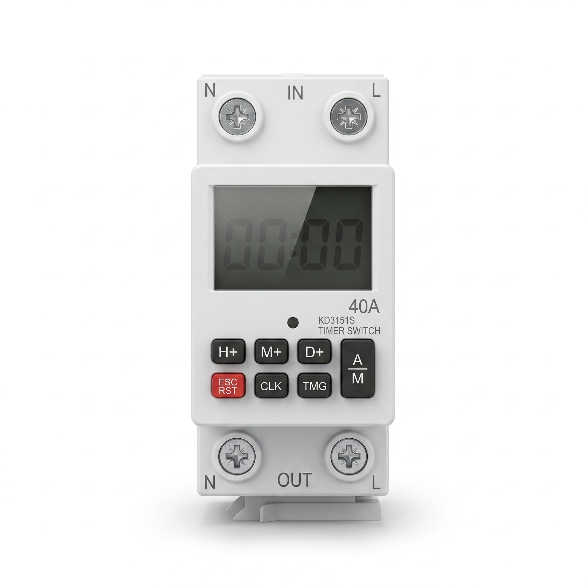 MAHI Digital Timer Switch 40A Programmable Time Switch with 16 ON/Off Programs, LCD Display, DIN Rail Mount, Automatic Timer for Water Pump, Lights, Motor, Geyser, Street Light