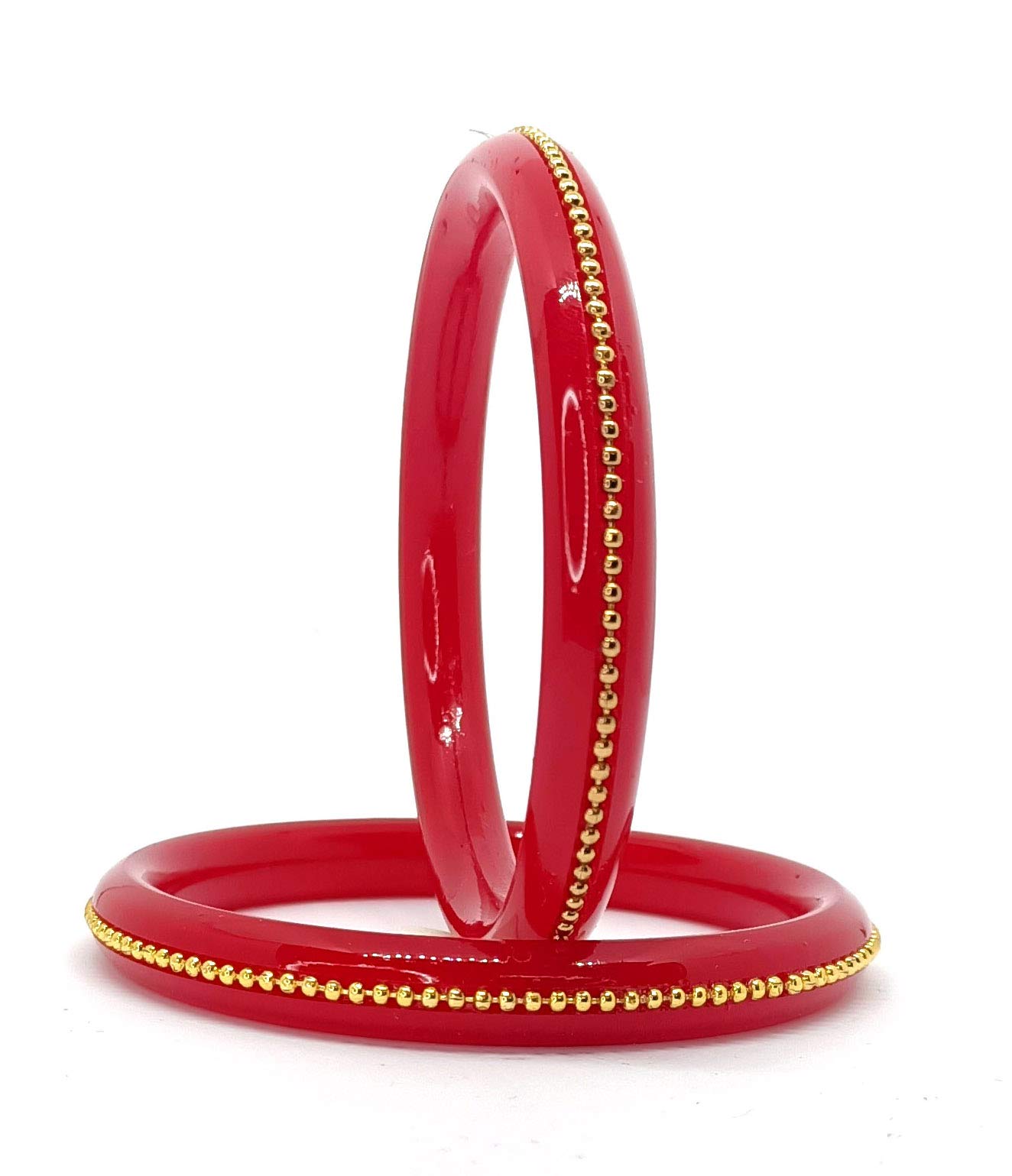 BEAUTY BURST Plastic Gold Plated Red Coloured Shakha Pola Bangle Set for women pack of 2 pieces…(size 2.4) (B08PVML21B) Amazon Price History, Amazon Price Tracker