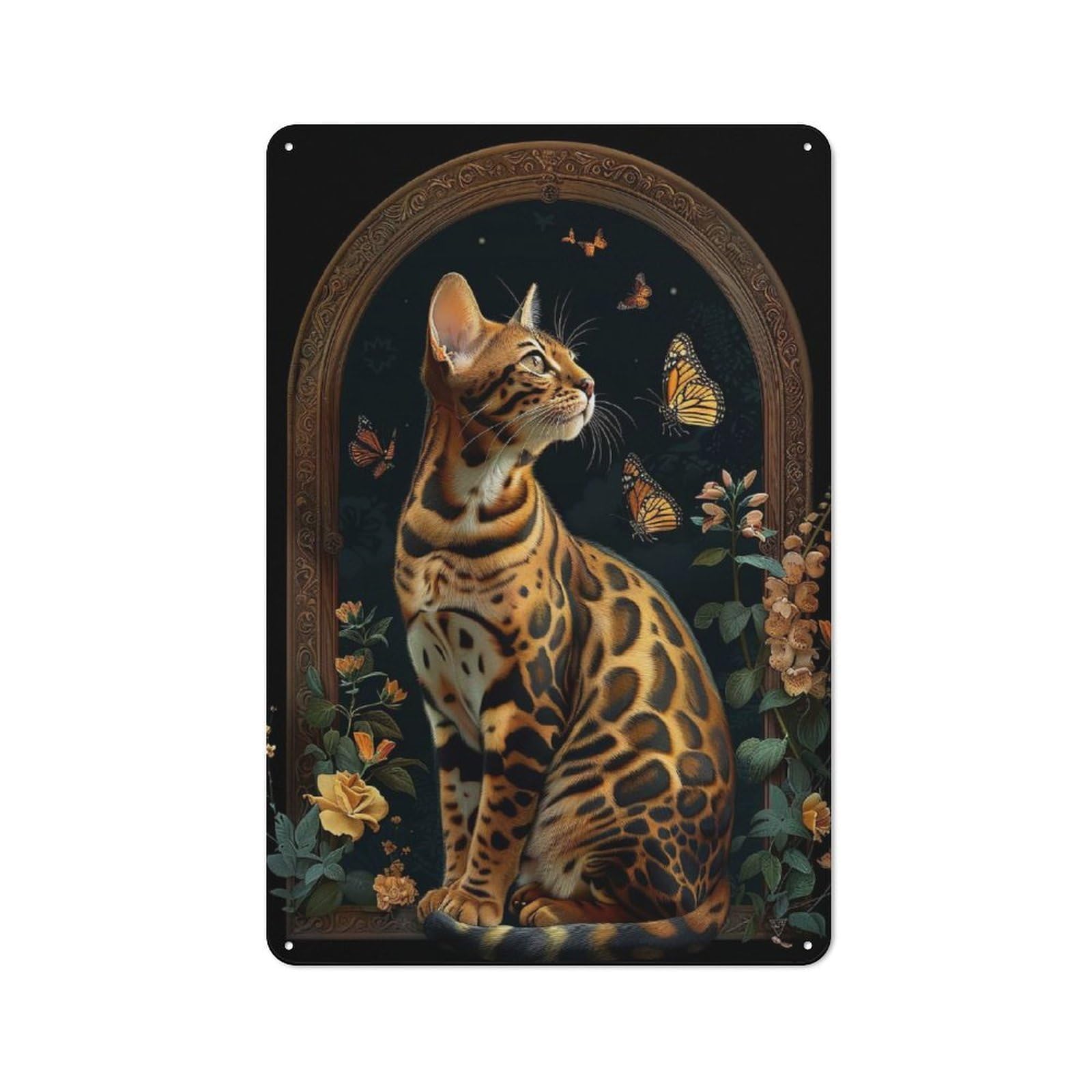 Bengal Tin Wall Plaque 30x20cm, Rustic Farmhouse Wall Decor for Dining Room, Cafe, Entryway Or Family Room