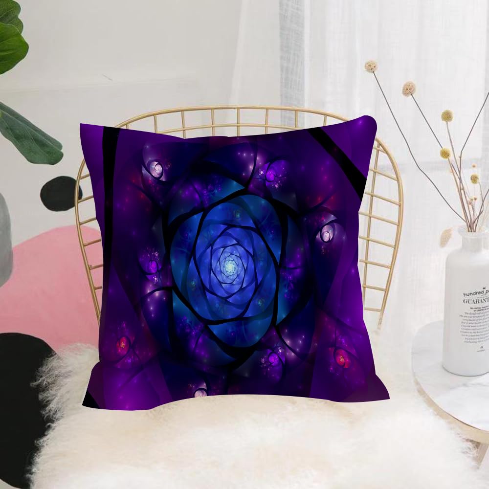 HYOSXW Cushion Cover,Throw Pillow Case Home Decorative for Living Room Bedroom Sofa Chair 16X16 Inch,Blue purple, dreamy, rose, fractal spiral patterns,Pillowcase 40X40cm