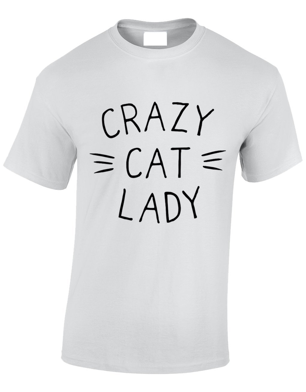 Crown Designs Men's White Crazy Cat Lady Funny Cool For & Teenagers T-Shirts Tops - /Medium