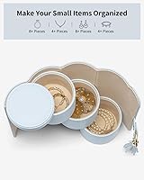 Vista 52 de Vlando Viaggio - Joyero pequeño, caja de almacenamiento para accesorios de viaje A. Gris