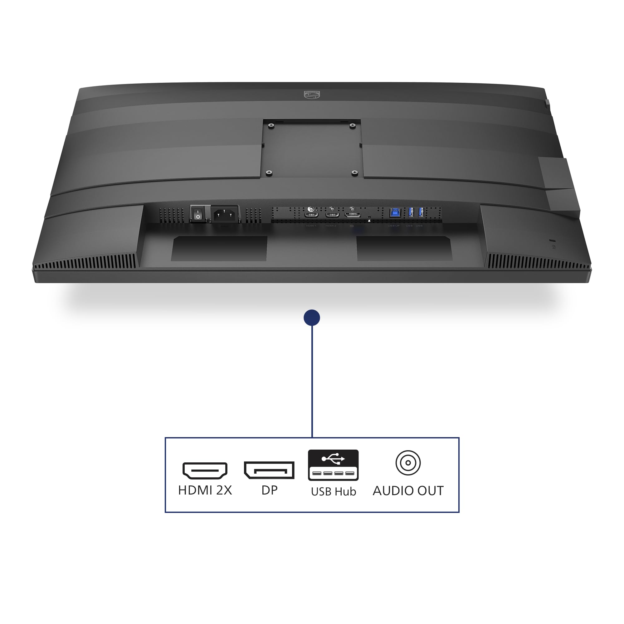 Philips 27B2G5500 USB Hub Monitor 27 pollici WQHD, 100Hz, IPS, 4ms GtG, altezza regolabile, Speakers (2560x1440 HDMI 2x 2.0 DP 1x 1.4) grigio antracite
