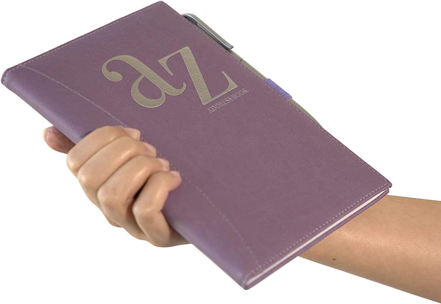 Purple a to z Telephone Address Book A-Z Index Hard Back Cover with Pen Addresses Book Home Office Work (Purple) - Image 4