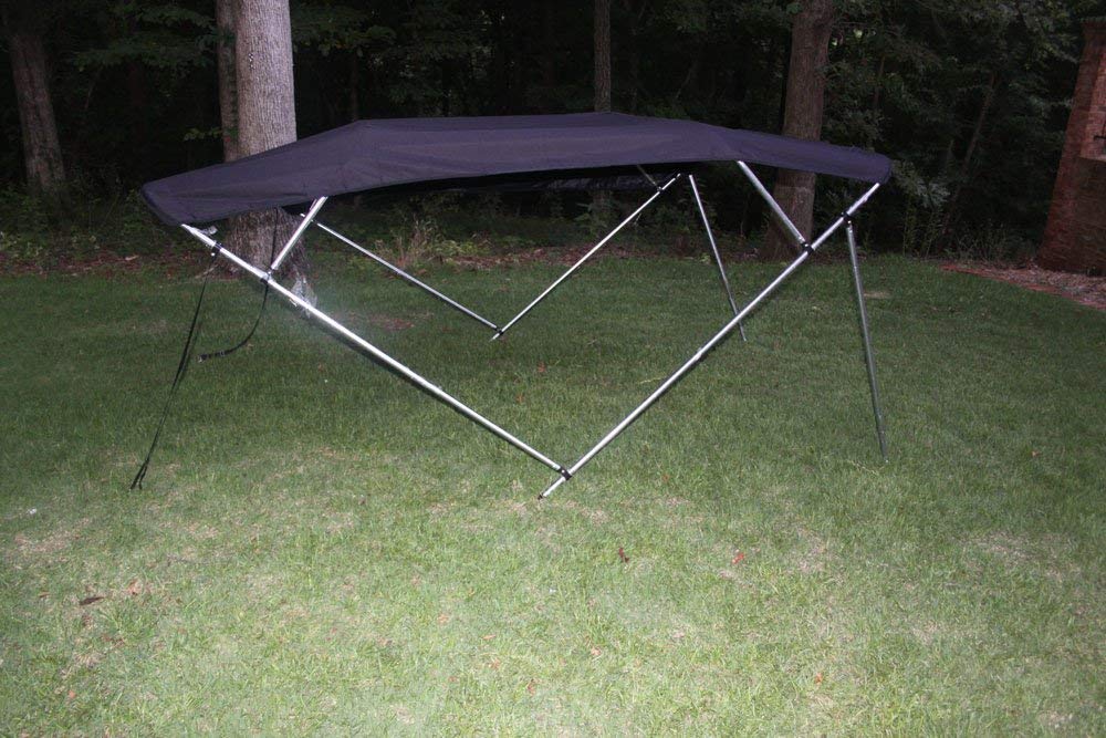 The VORTEX COMPANY Black Deck Boat 4 Bow Bimini Top 8' Long, 91-96