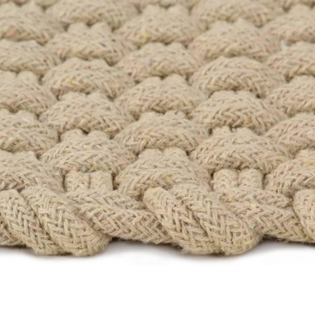 Tapis rectangulaire Naturel 160x230 cm Coton tissé épais Doux pour Salon Chambre entrée décoration intérieure bohème scandinave