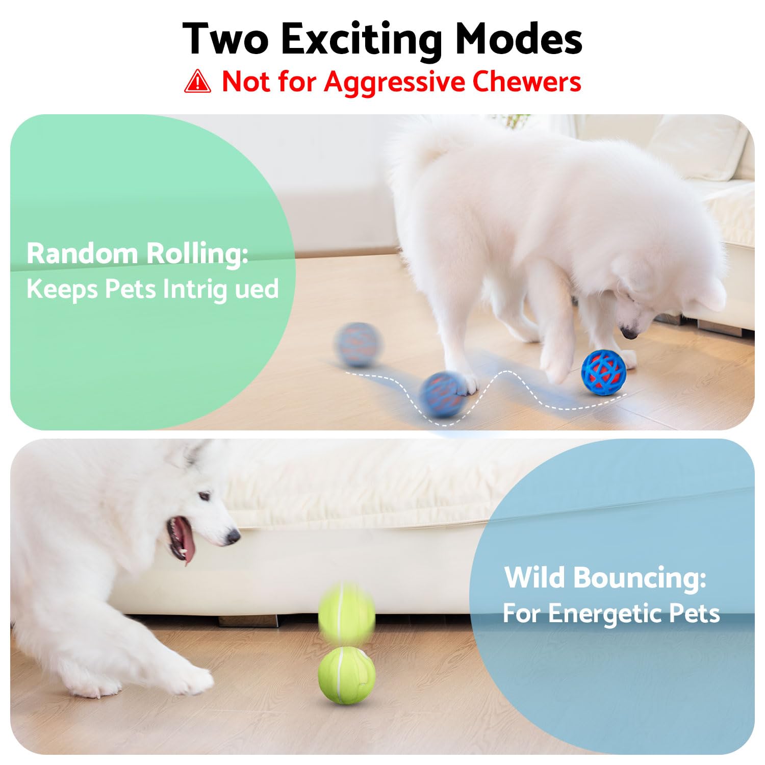 seagi Jouets interactifs pour chien – Balle interactive durable et rebondissante automatique pour chien pour un jeu intelligent, jouet en mouvement activé par le mouvement pour chiens de petite