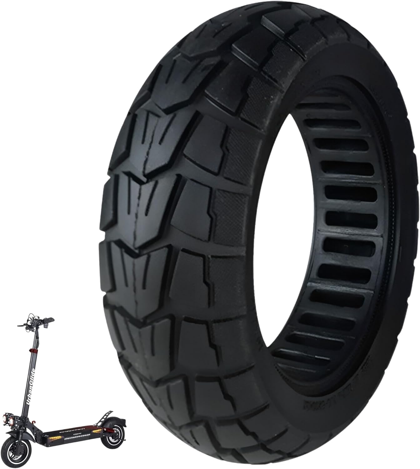 iMobile Pneu Plein Anti-Crevaison 10x2.75-6.5 Pouces compatible pour Trottinette Électrique Urbanglide Ecross Pro & Max | Semi-Offroad, Pour Roues Avant et Arrière